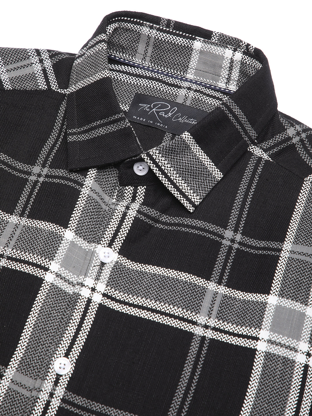 Black Twill Checks Shirt