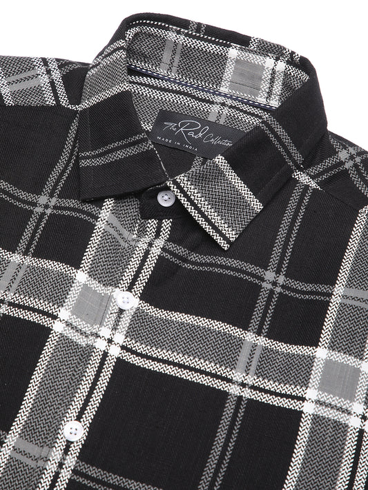 Black Twill Checks Shirt