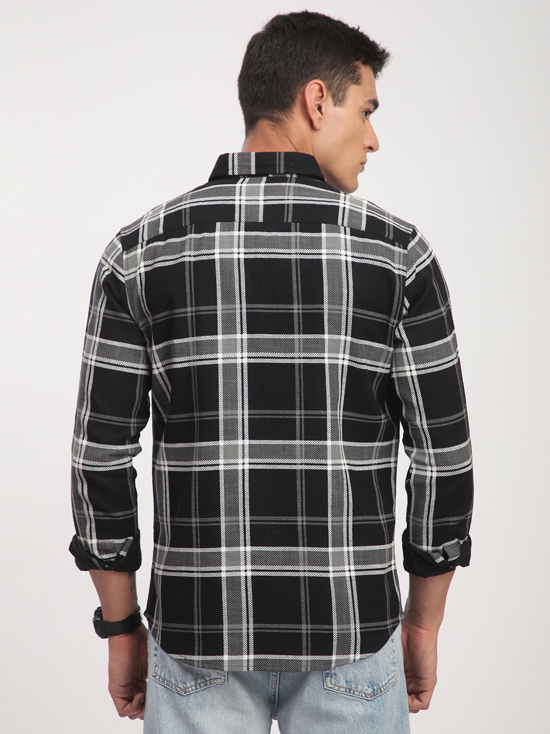 Black Twill Checks Shirt