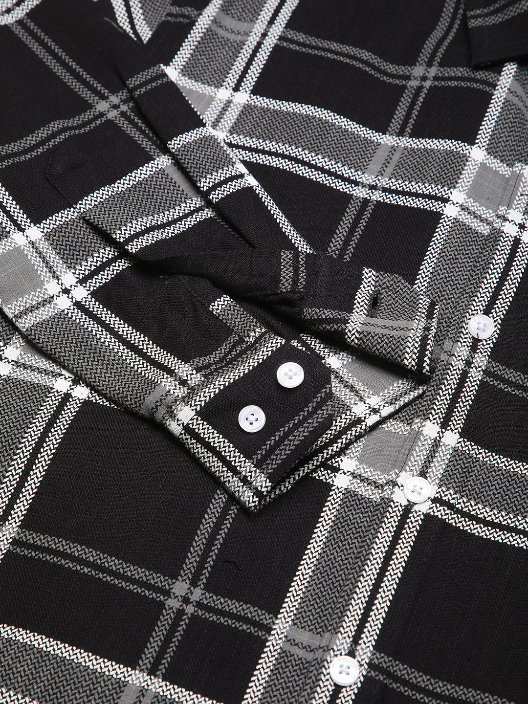 Black Twill Checks Shirt