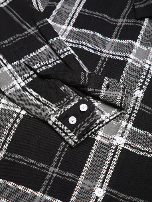Black Twill Checks Shirt