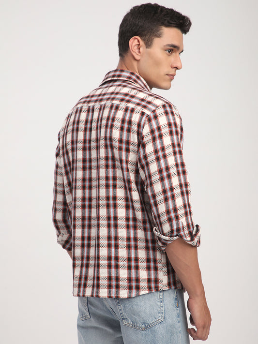 Autumn Grid Multicolour Checks Double Pocket Shirt