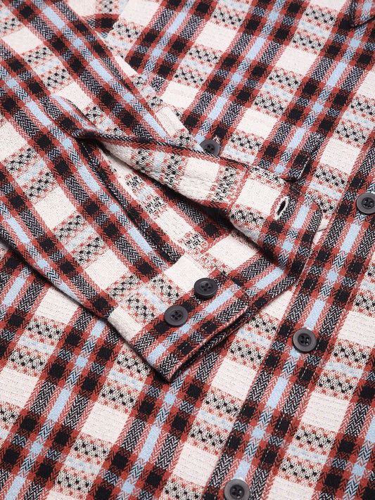 Autumn Grid Multicolour Checks Double Pocket Shirt
