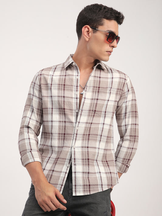 Ethereal Multicolour Checkered Textured Shirt