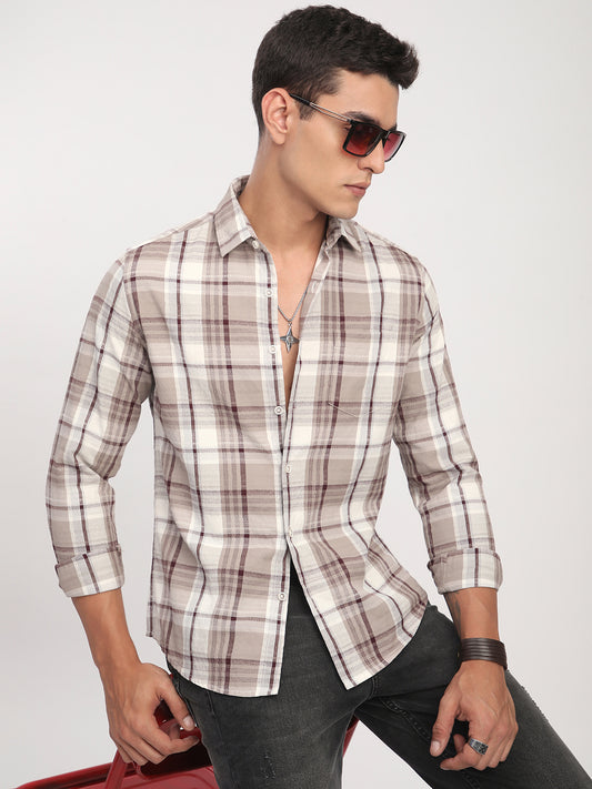 Ethereal Multicolour Checkered Textured Shirt