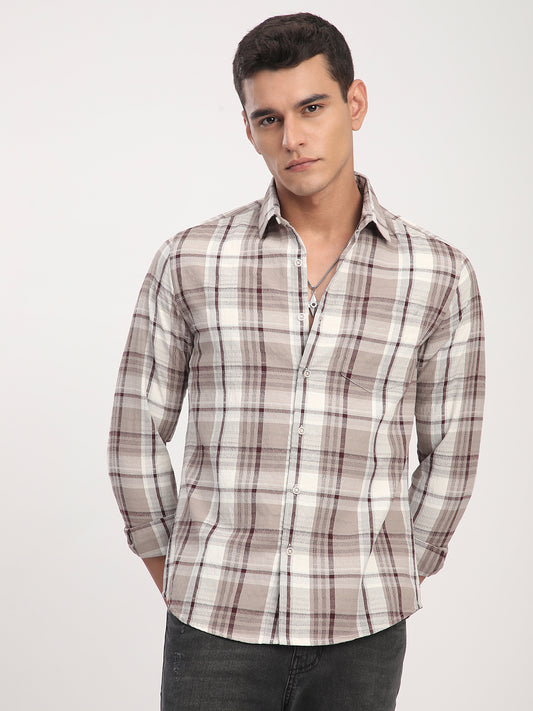 Ethereal Multicolour Checkered Textured Shirt