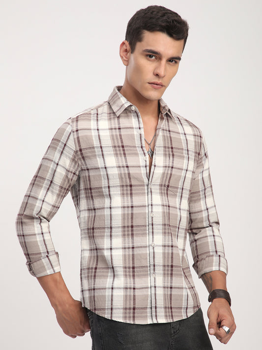 Ethereal Multicolour Checkered Textured Shirt