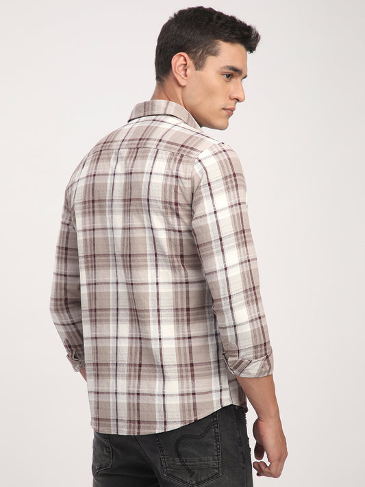 Ethereal Multicolour Checkered Textured Shirt