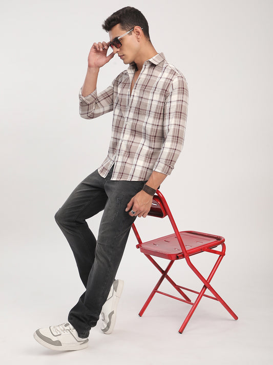 Ethereal Multicolour Checkered Textured Shirt