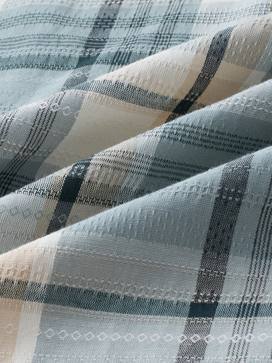 Turquoise Luxe Grid Checks Shirt