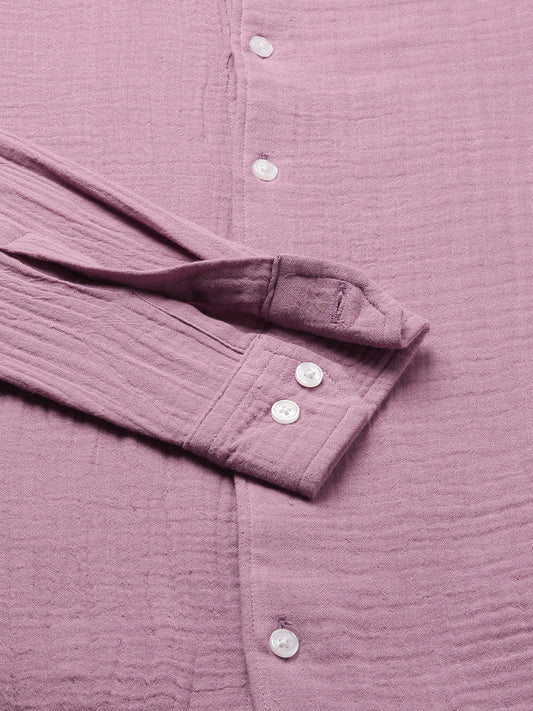 Elegant Lilac Double Cloth Shirt