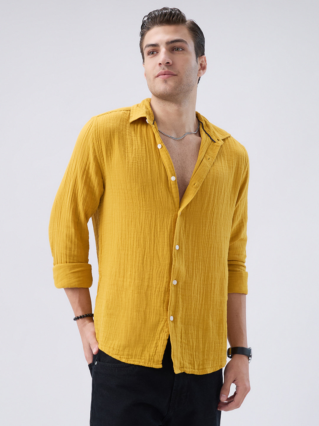 Elite Mustard Double Cloth Shirt