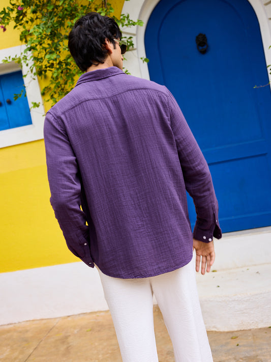 Kalamata Purple Double Cloth Shirt