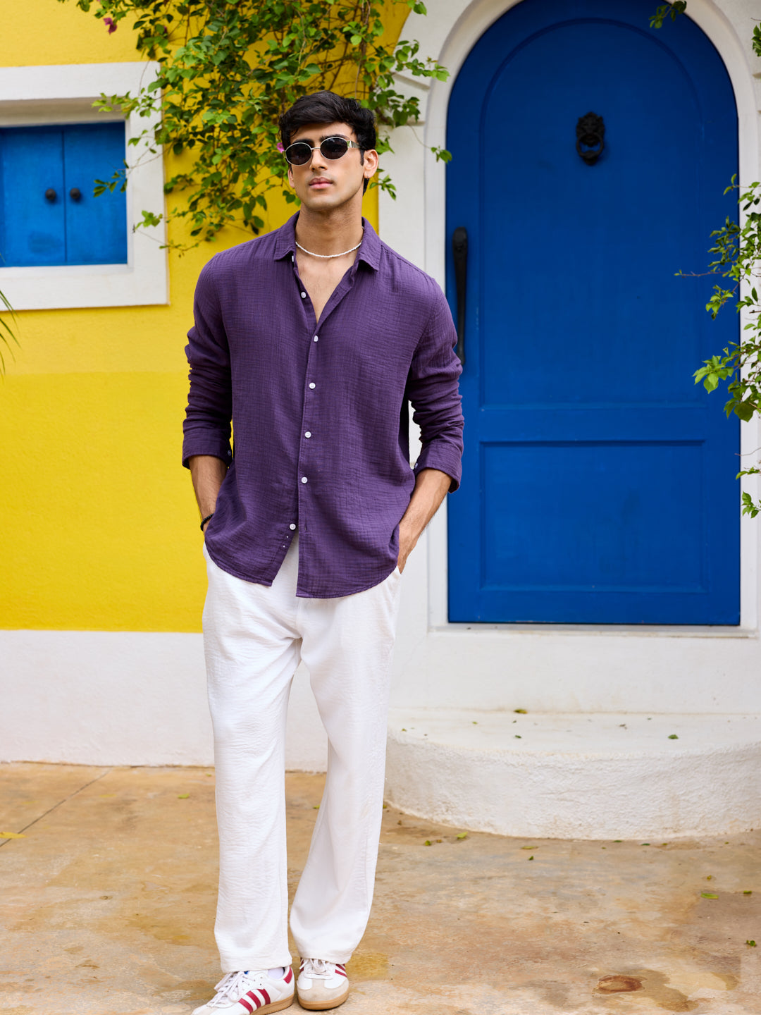 Kalamata Purple Double Cloth Shirt