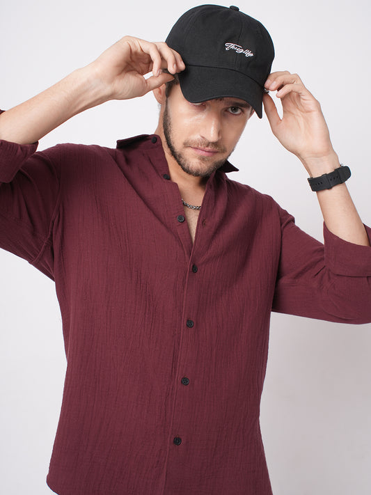 Bole Brown Double Cloth Shirt