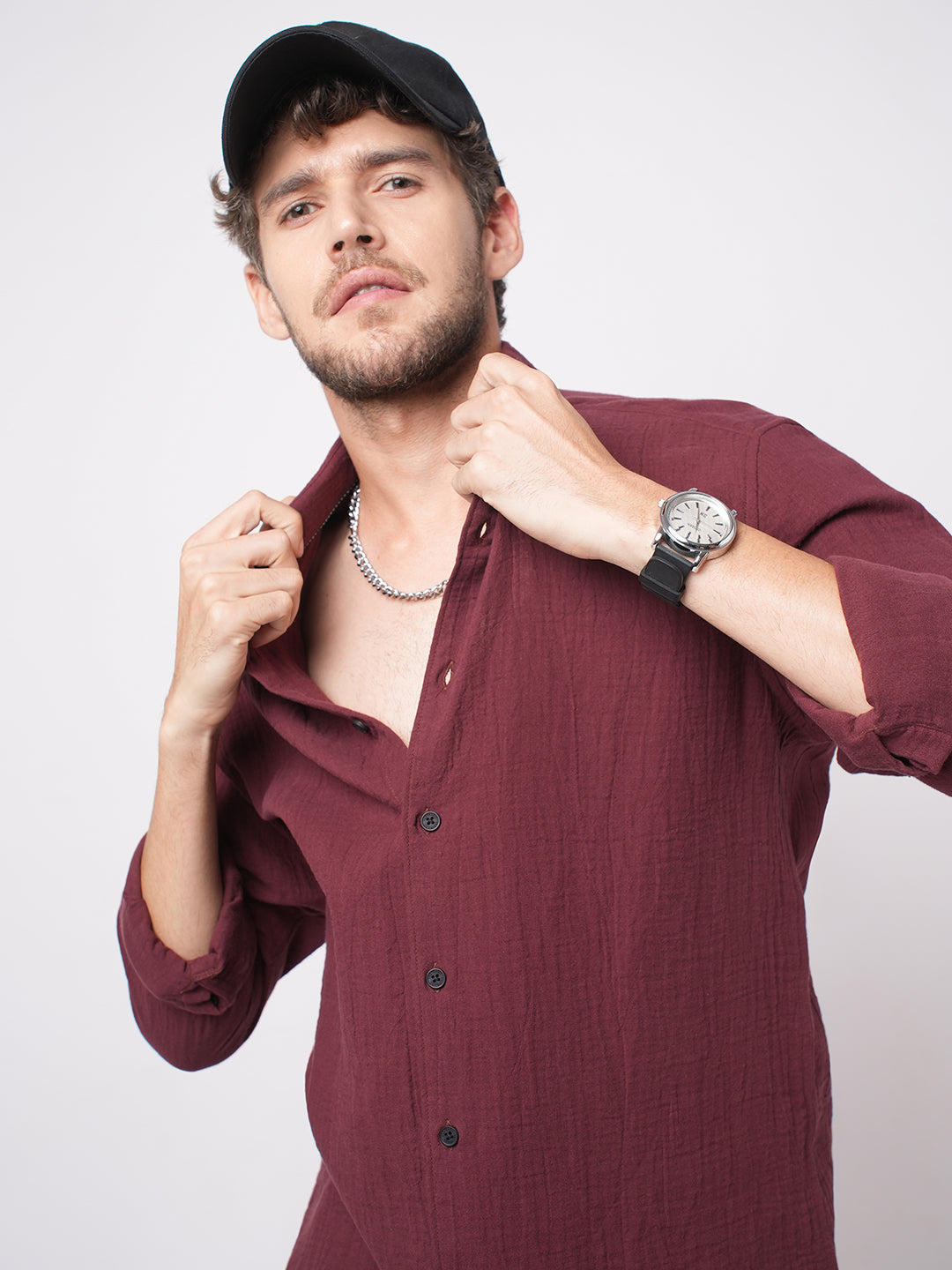 Bole Brown Double Cloth Shirt