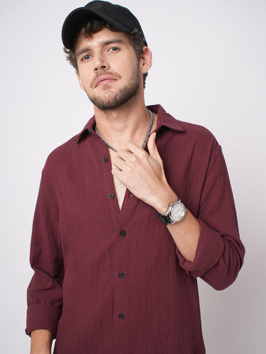 Bole Brown Double Cloth Shirt
