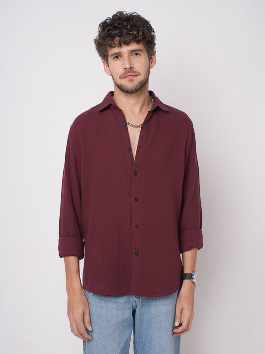 Bole Brown Double Cloth Shirt