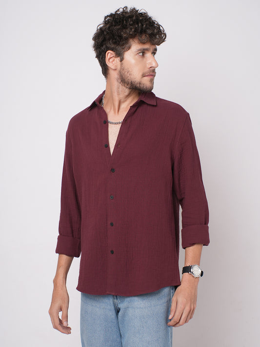 Bole Brown Double Cloth Shirt