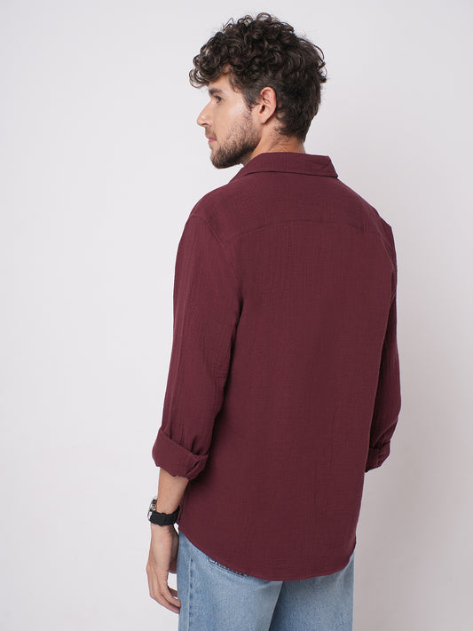 Bole Brown Double Cloth Shirt