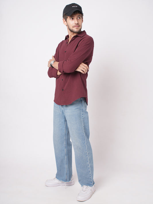 Bole Brown Double Cloth Shirt