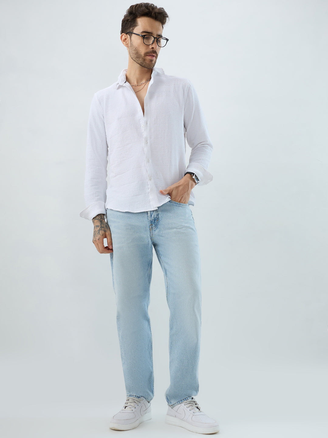 Snowfall Cascade Wavy Textured Shirt