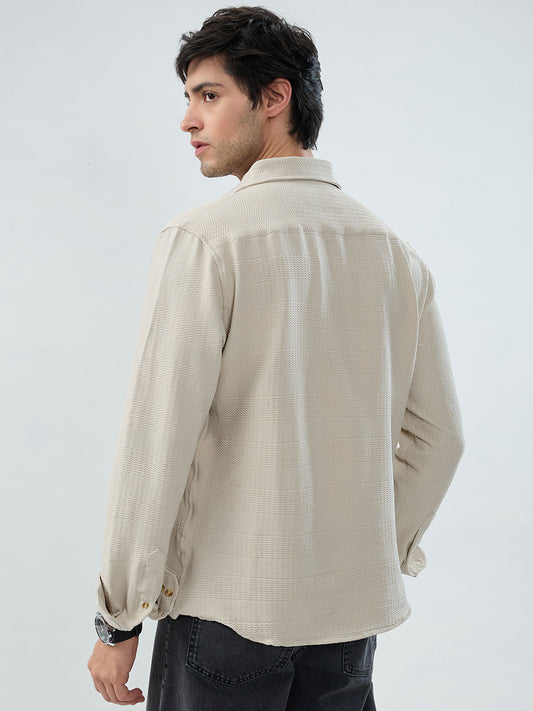 Light Beige Wavy Weave Shirt