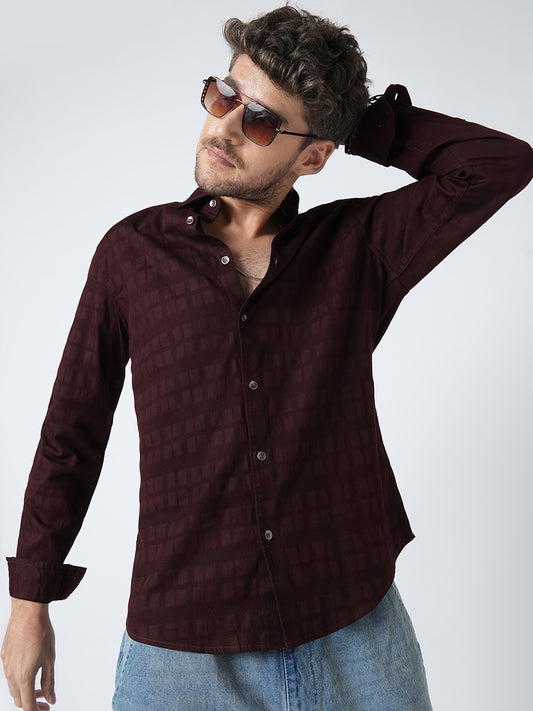 Espresso Geometric Woven Shirt