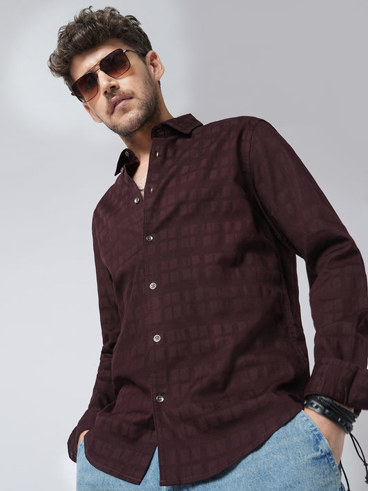 Espresso Geometric Woven Shirt