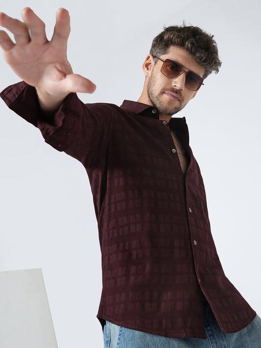 Espresso Geometric Woven Shirt