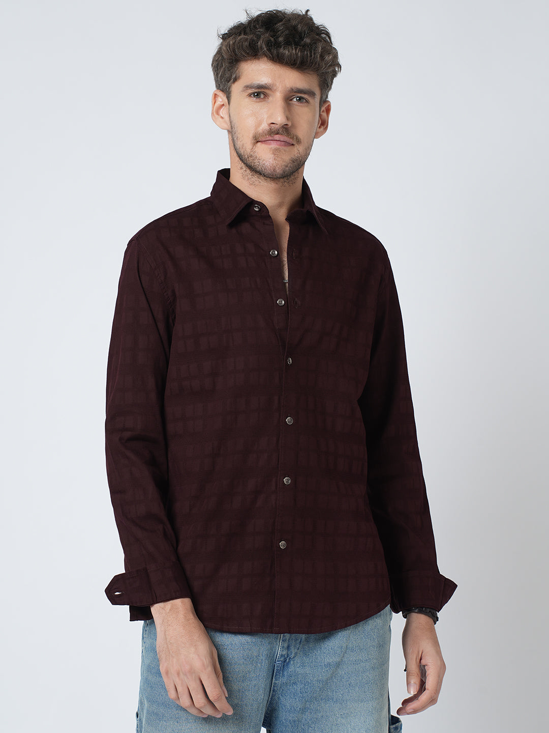 Espresso Geometric Woven Shirt