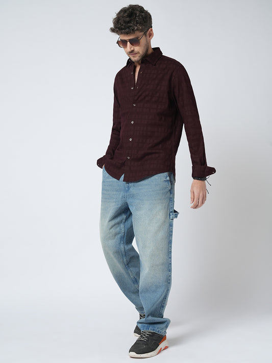 Espresso Geometric Woven Shirt