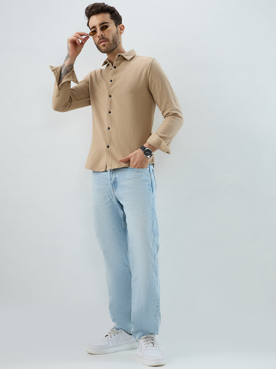 Grainfield Sand Beige Heavy Weave Shirt