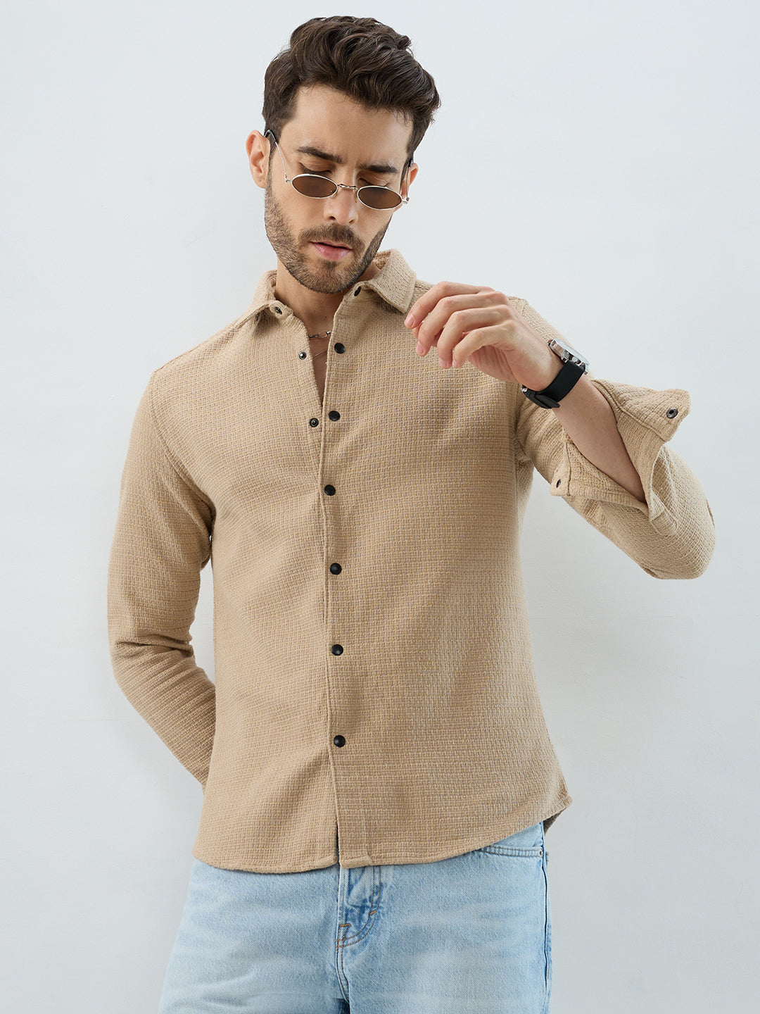 Grainfield Sand Beige Heavy Weave Shirt