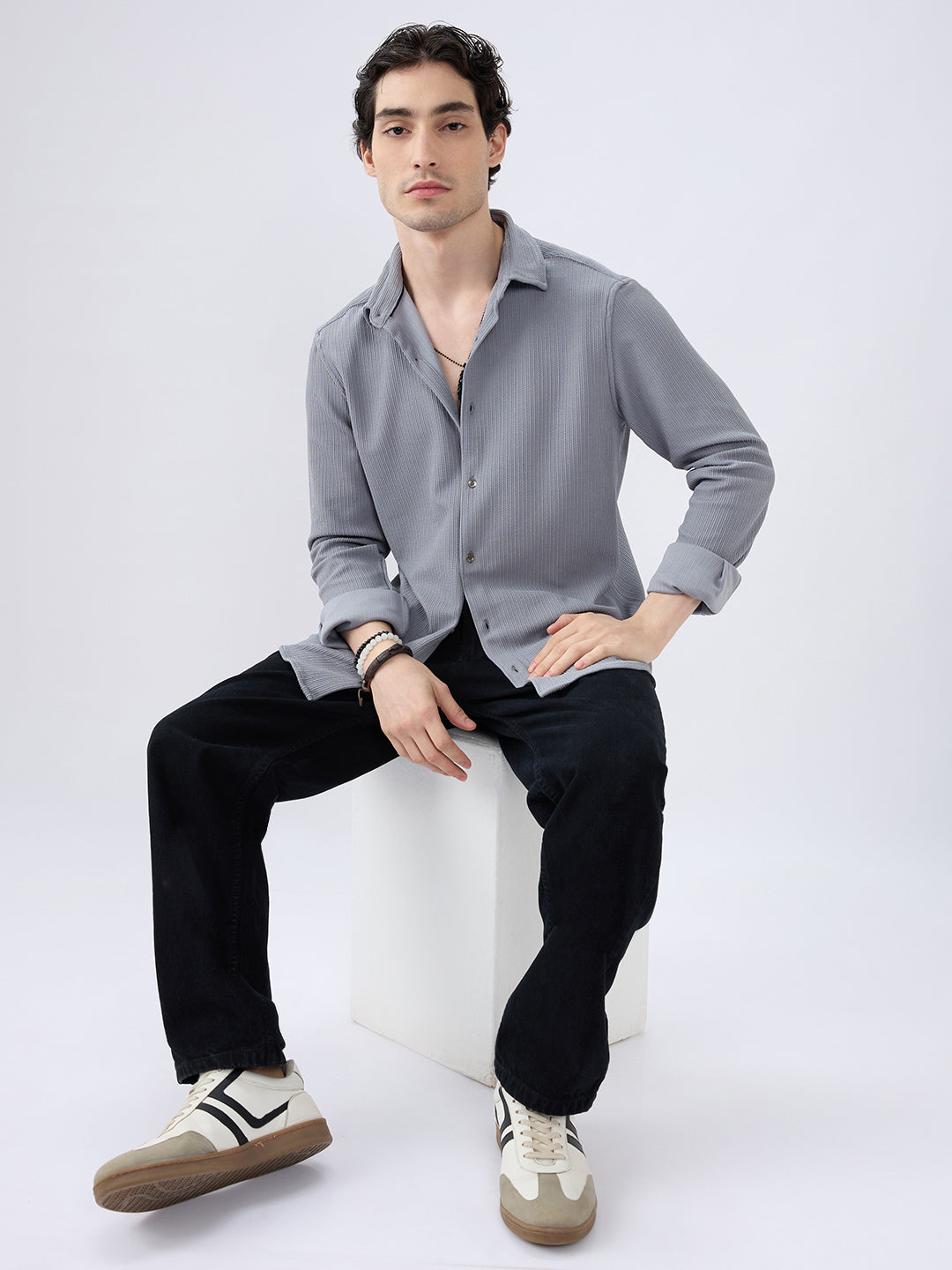 Chill Grey Everyday Knit Shirt
