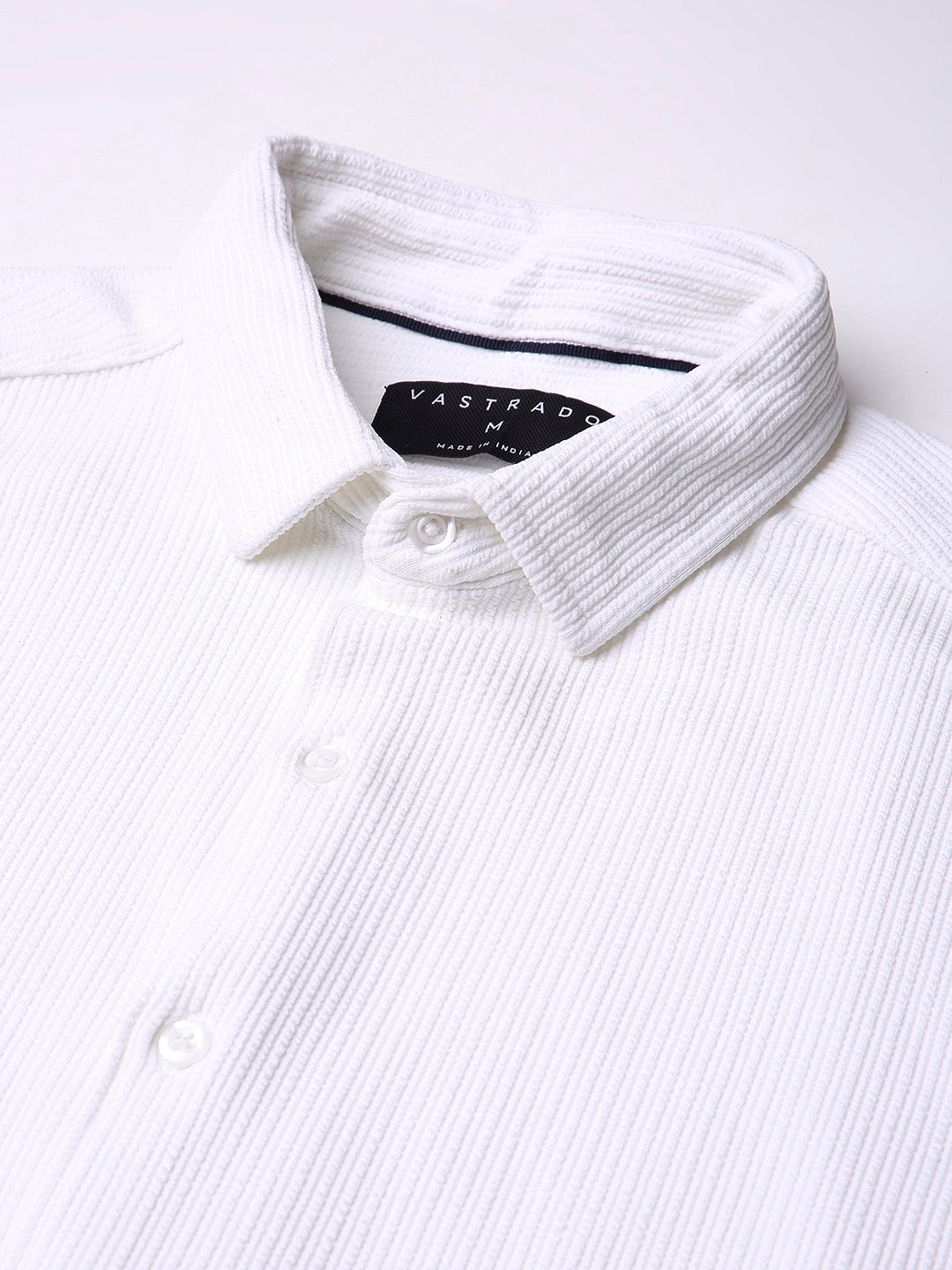 Snow White Textured Weave Shirt