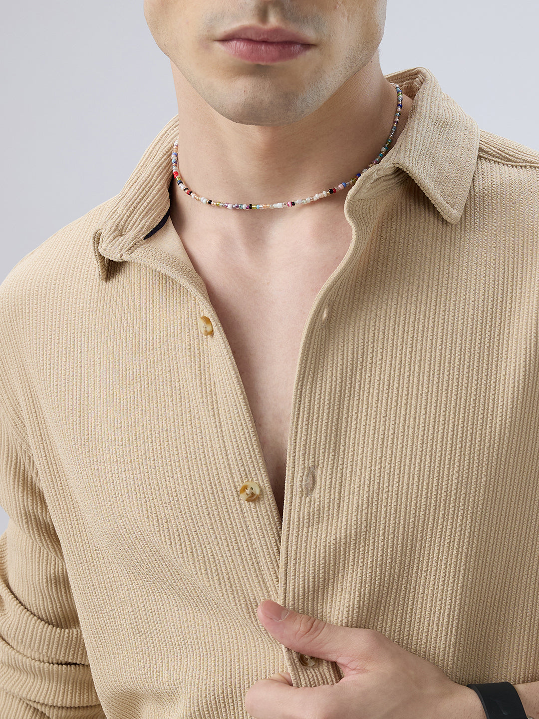 Refined Latte Beige Knit Shirt