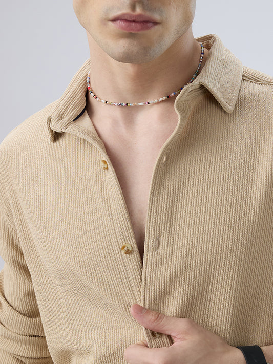 Refined Latte Beige Knit Shirt