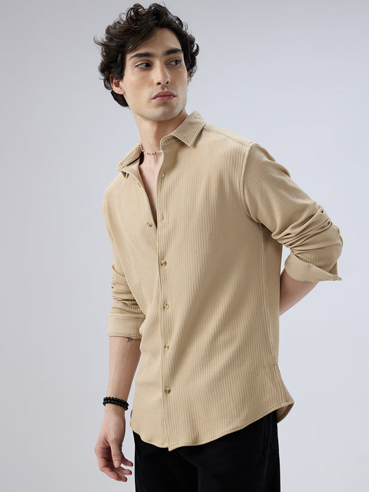 Refined Latte Beige Knit Shirt