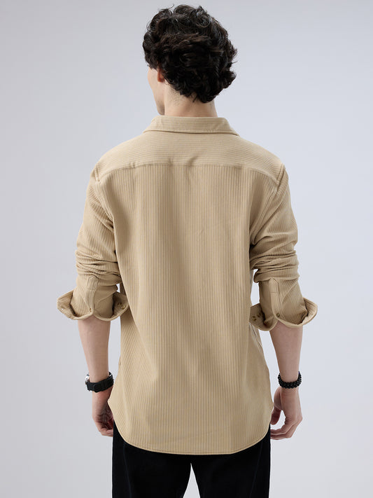 Refined Latte Beige Knit Shirt