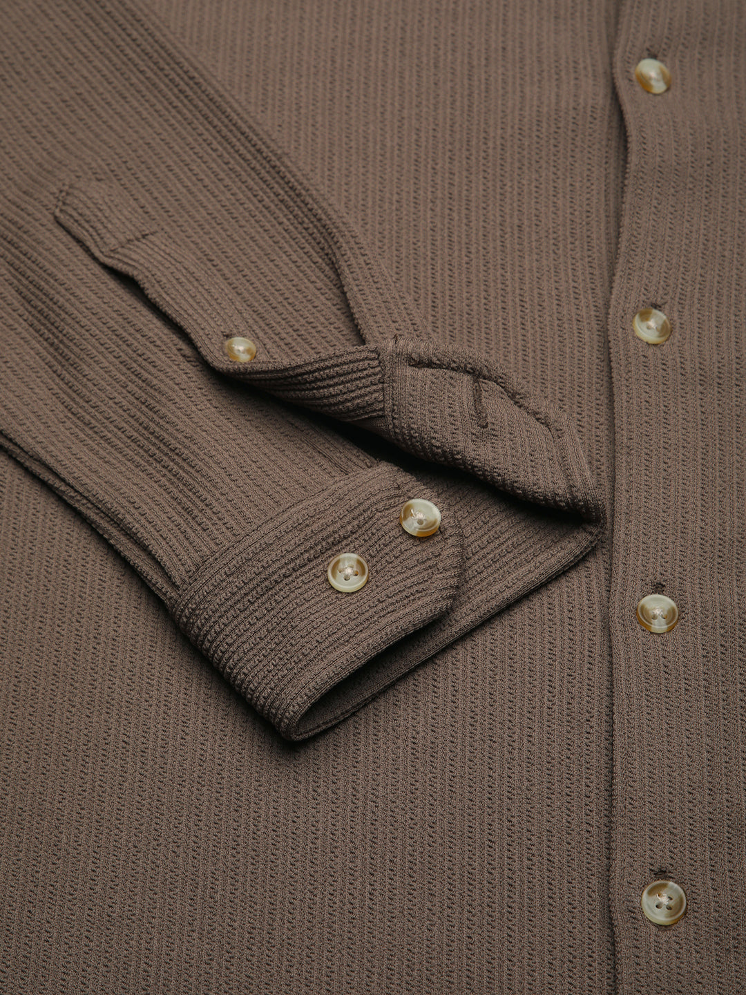 Classic Mocha Brown Textured Shirt