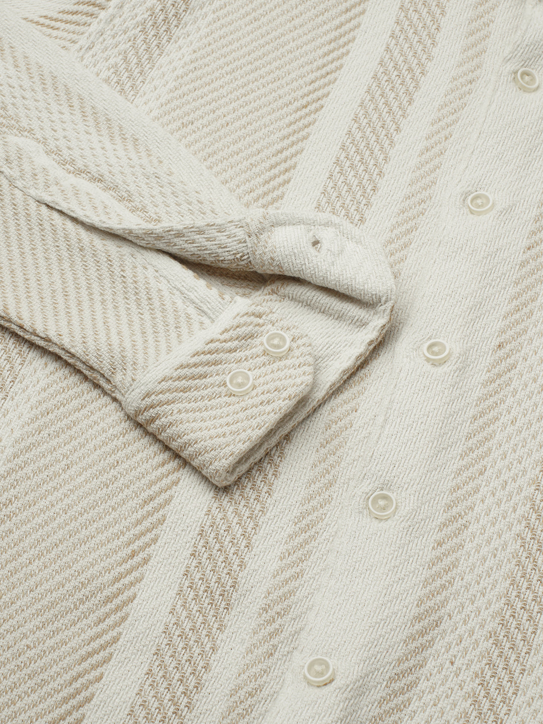 Beige Blaze Tweed Stripes Shirt