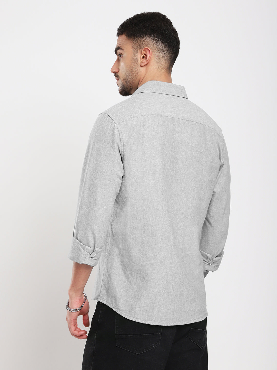Ash Grey Refined Weave Oxford Shirt