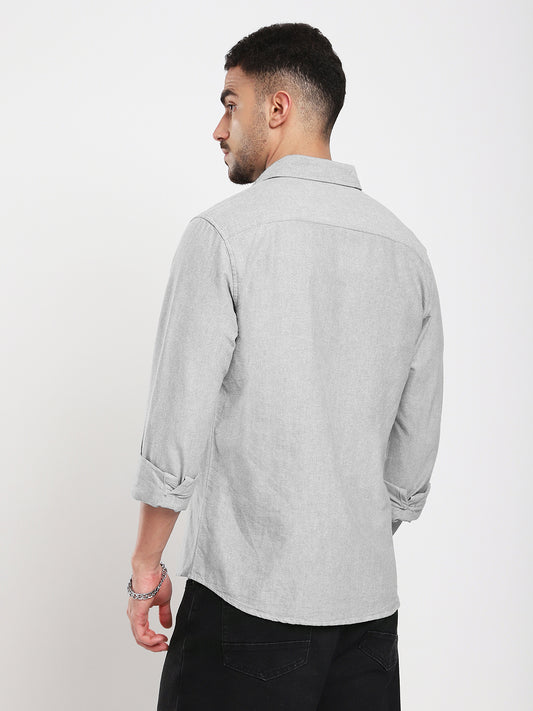 Ash Grey Refined Weave Oxford Shirt