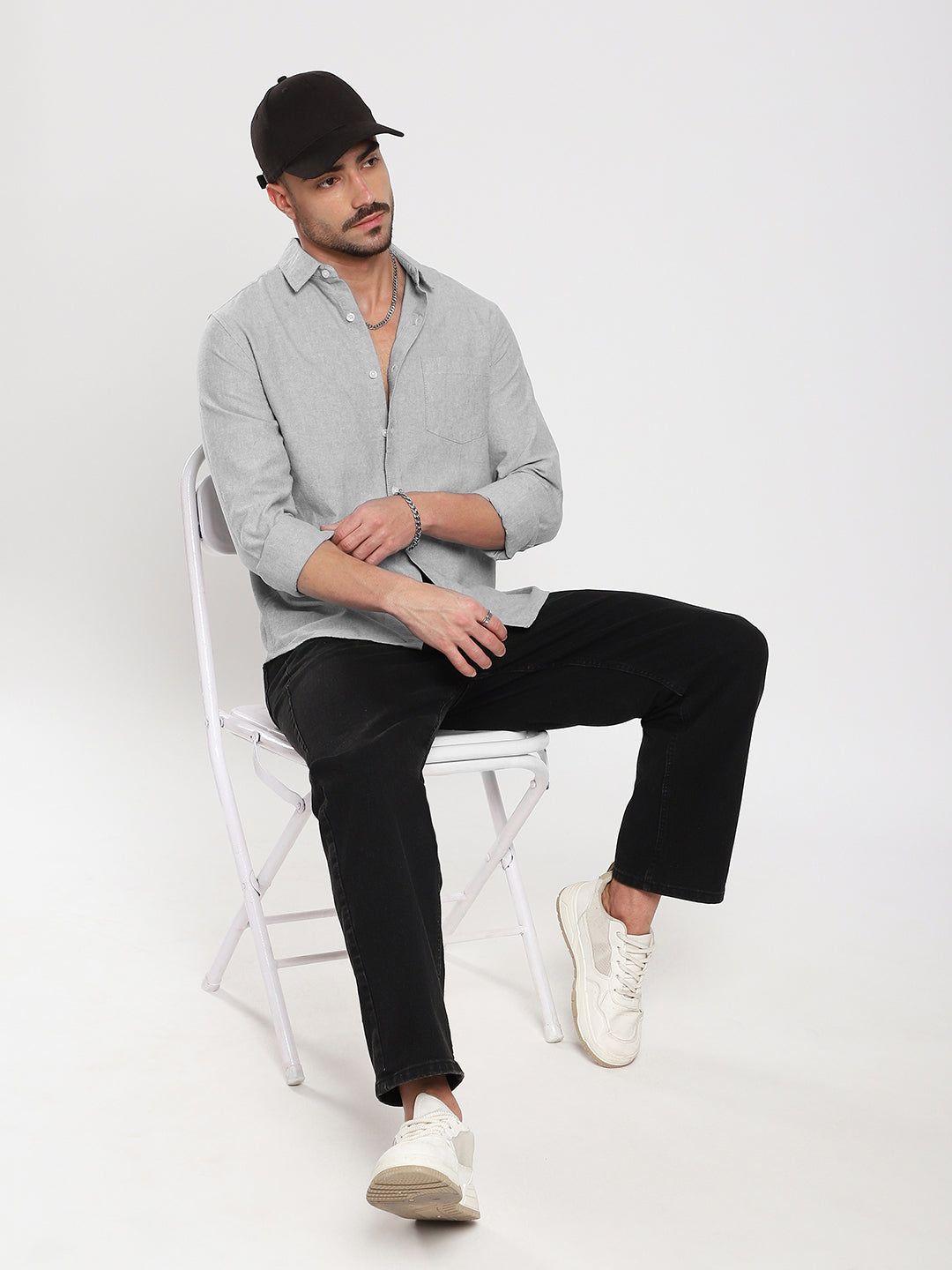 Ash Grey Refined Weave Oxford Shirt