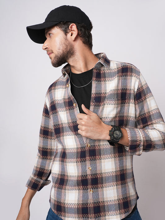 Heritage Chevron Multicolour Tweed Checks Shirt