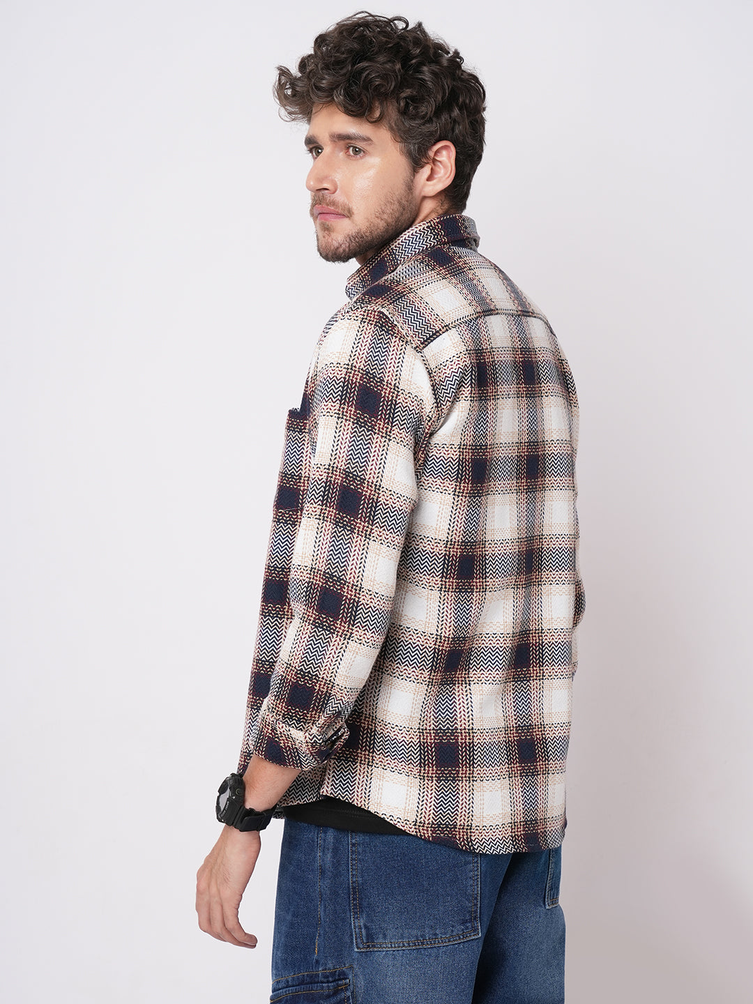 Heritage Chevron Multicolour Tweed Checks Shirt