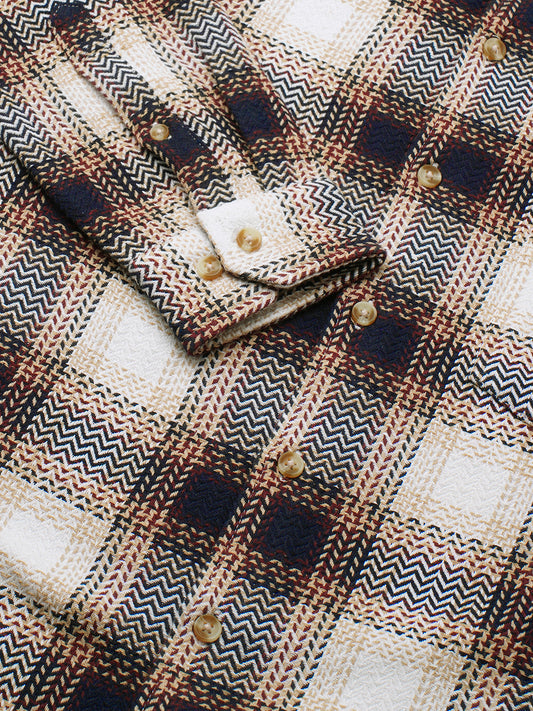 Heritage Chevron Multicolour Tweed Checks Shirt