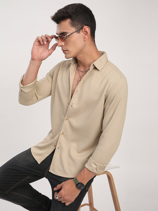 Light French Beige Waffle Shirt