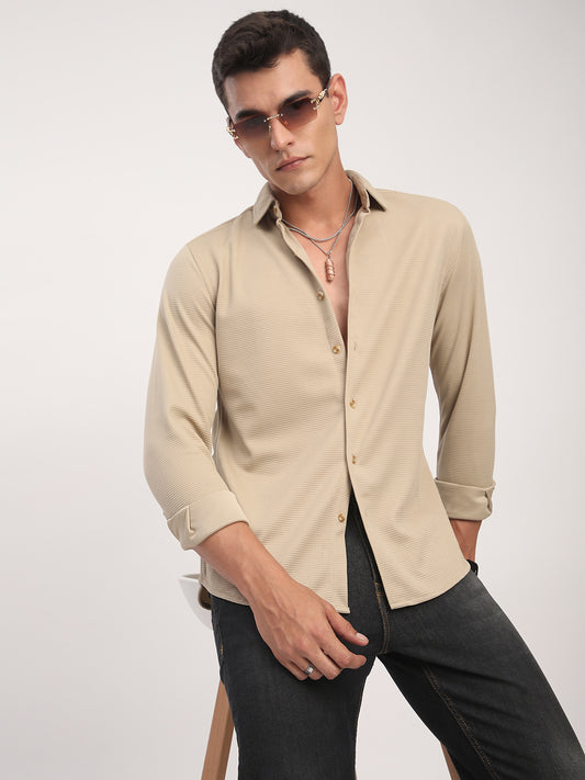 Light French Beige Waffle Shirt